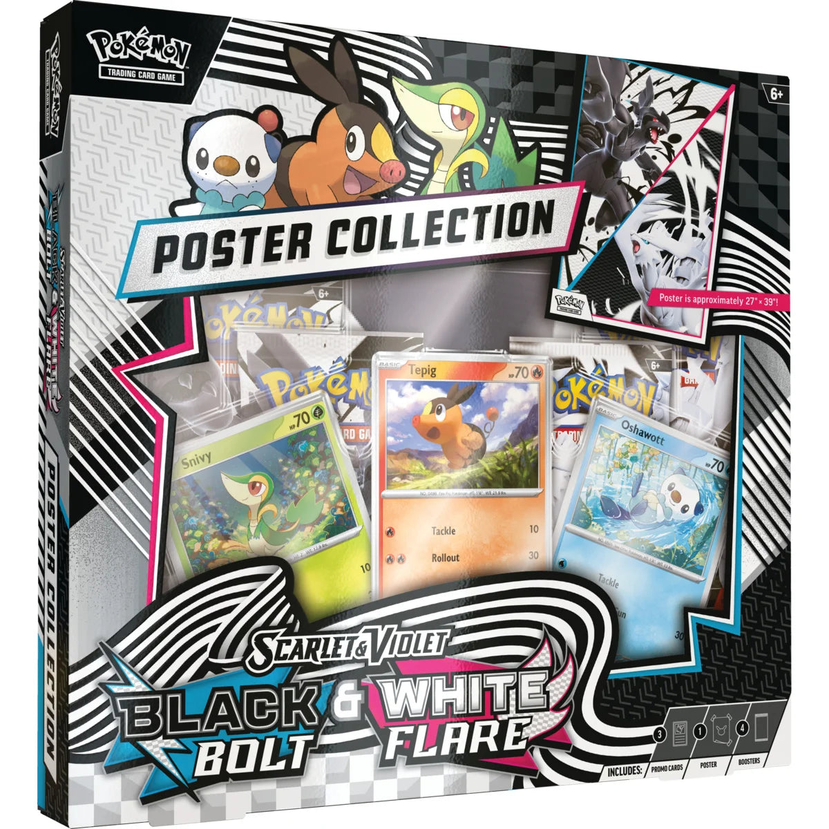 Pokemon TCG Scarlet & Violet - Black Bolt & White Flare - Unova Poster Collection - INGLÉS