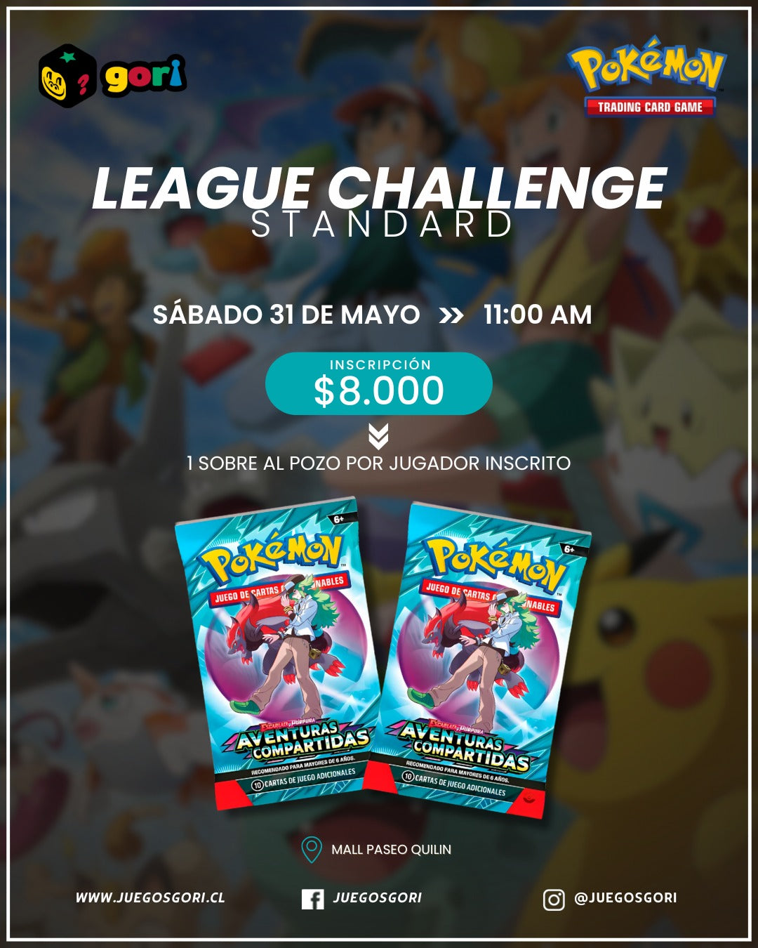 LEAGUE CHALLENGE POKEMON SÁBADO 31 DE MAYO 11AM