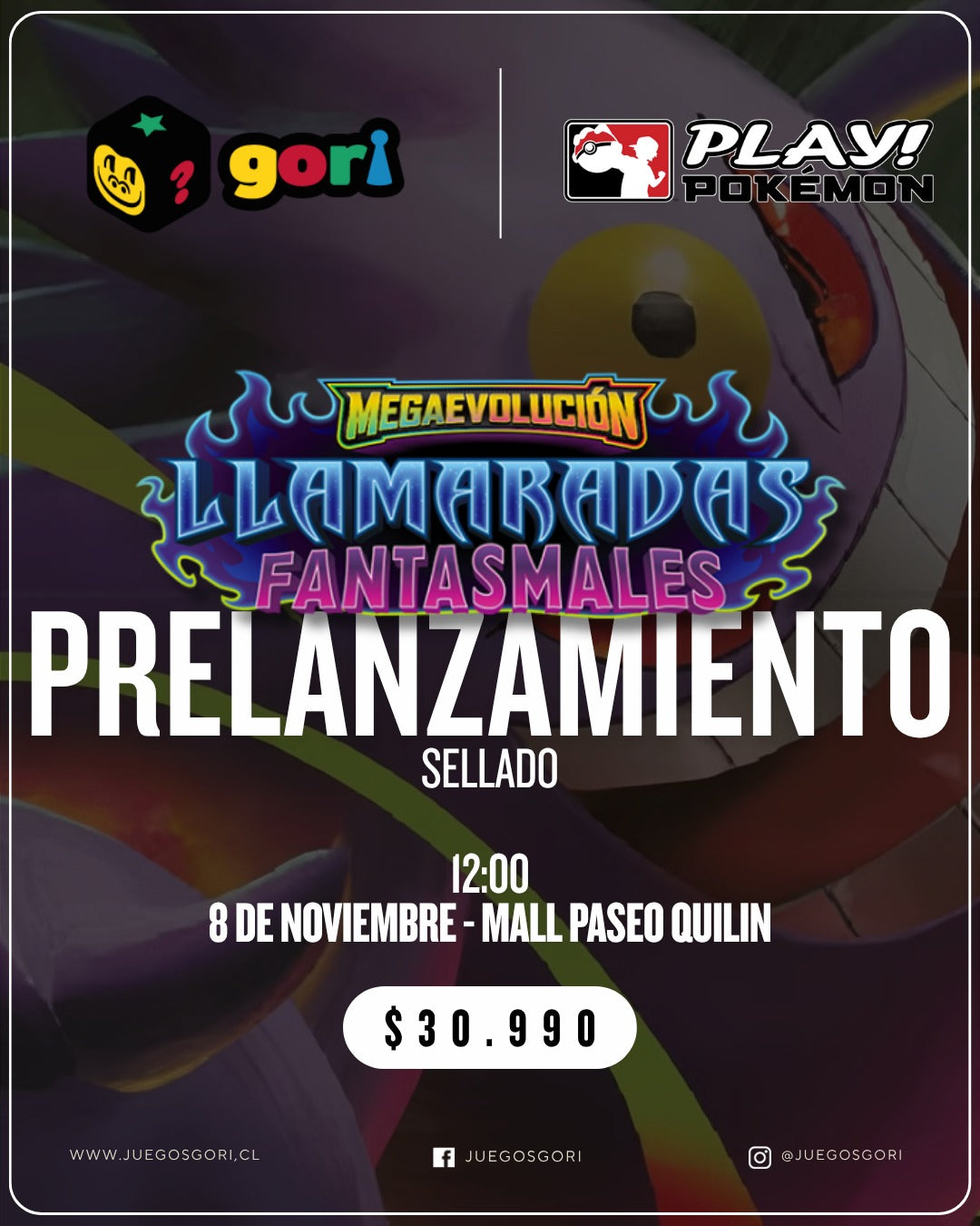 Pre Lanzamiento – Phantasmal Flames Pokémon TCG 8 de Noviembre