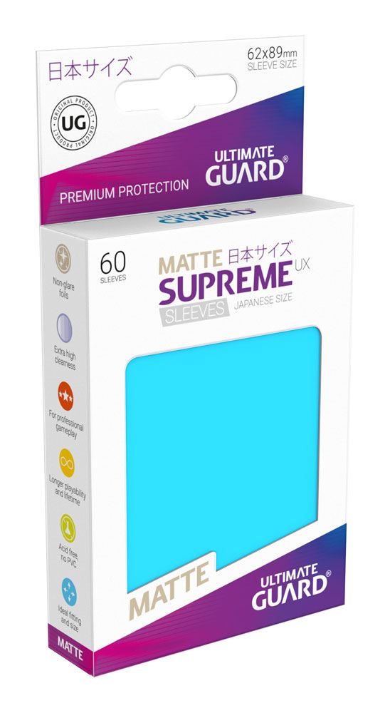 Supreme UX Sleeves Japanese Matte 62mm x 89mm (60) Light Blue ULTIMATE GUARD