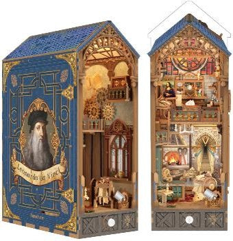 Leonardo da Vinci Booknook Mecanismo + Dust Cover Doble Iluminación