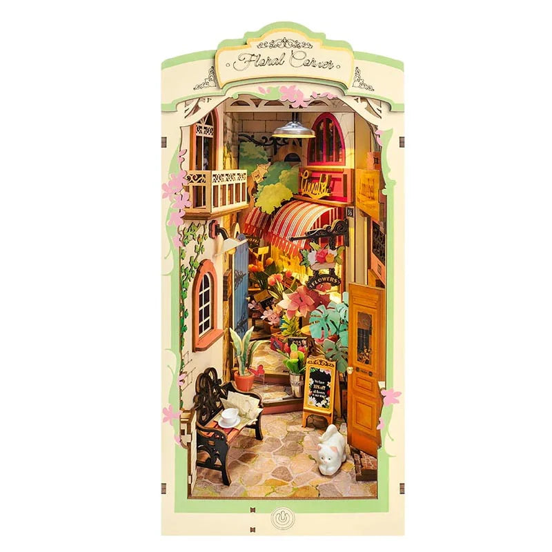 Floral Corner con Cover Dust Booknook Rolife