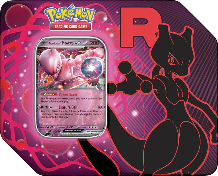 Pokémon TCG: Team Rocket’s Mewtwo ex Tin Inglés