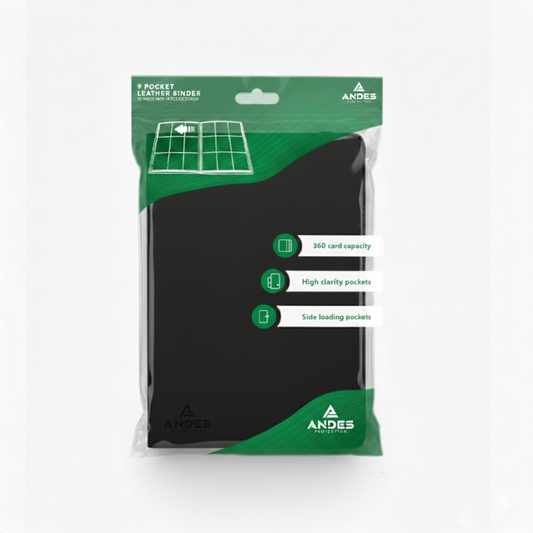 ANDES PROTECTION - 9 POCKET LEATHER CARD BINDER - BLACK