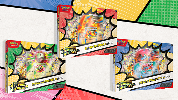 Mega Evolution 02.5 Ascended Heroes- ex Box (Mega Meganium, Mega Emboar or Mega Feraligatr) Español